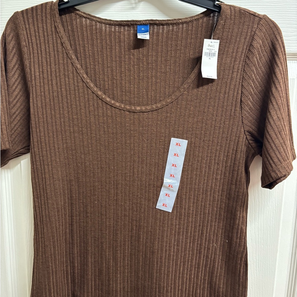 Old Navy NWT XL Brown Ribbed Women's Top